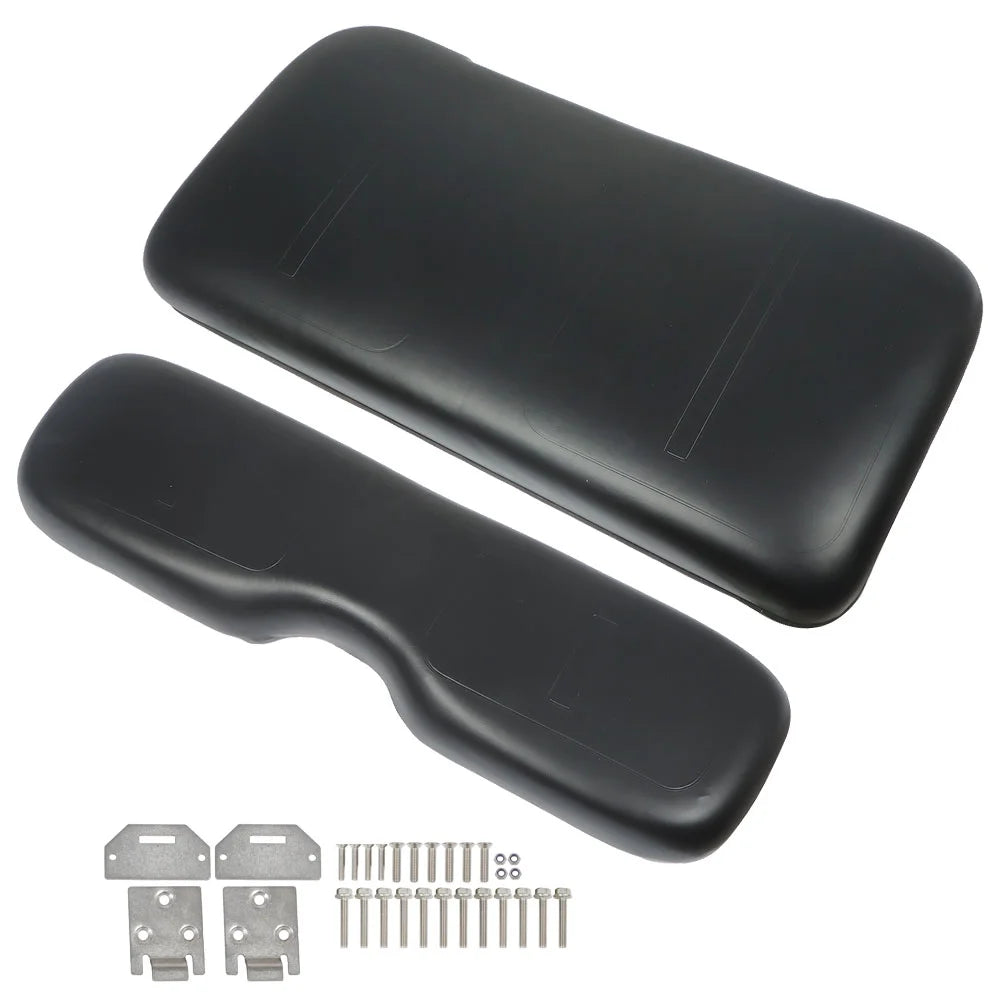 SHZAITOR For EZGO Medalist TXT Golf Cart 1994-2013 Black Front Seat Cushion with Hardware