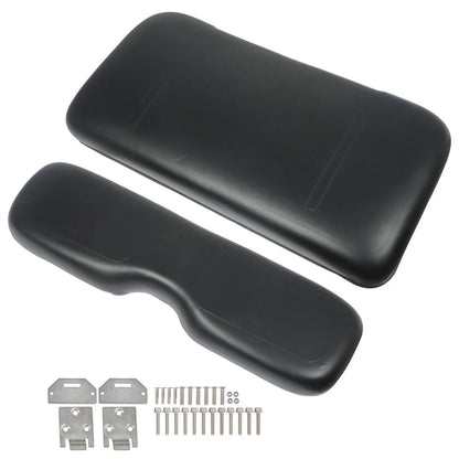 SHZAITOR For EZGO Medalist TXT Golf Cart 1994-2013 Black Front Seat Cushion with Hardware