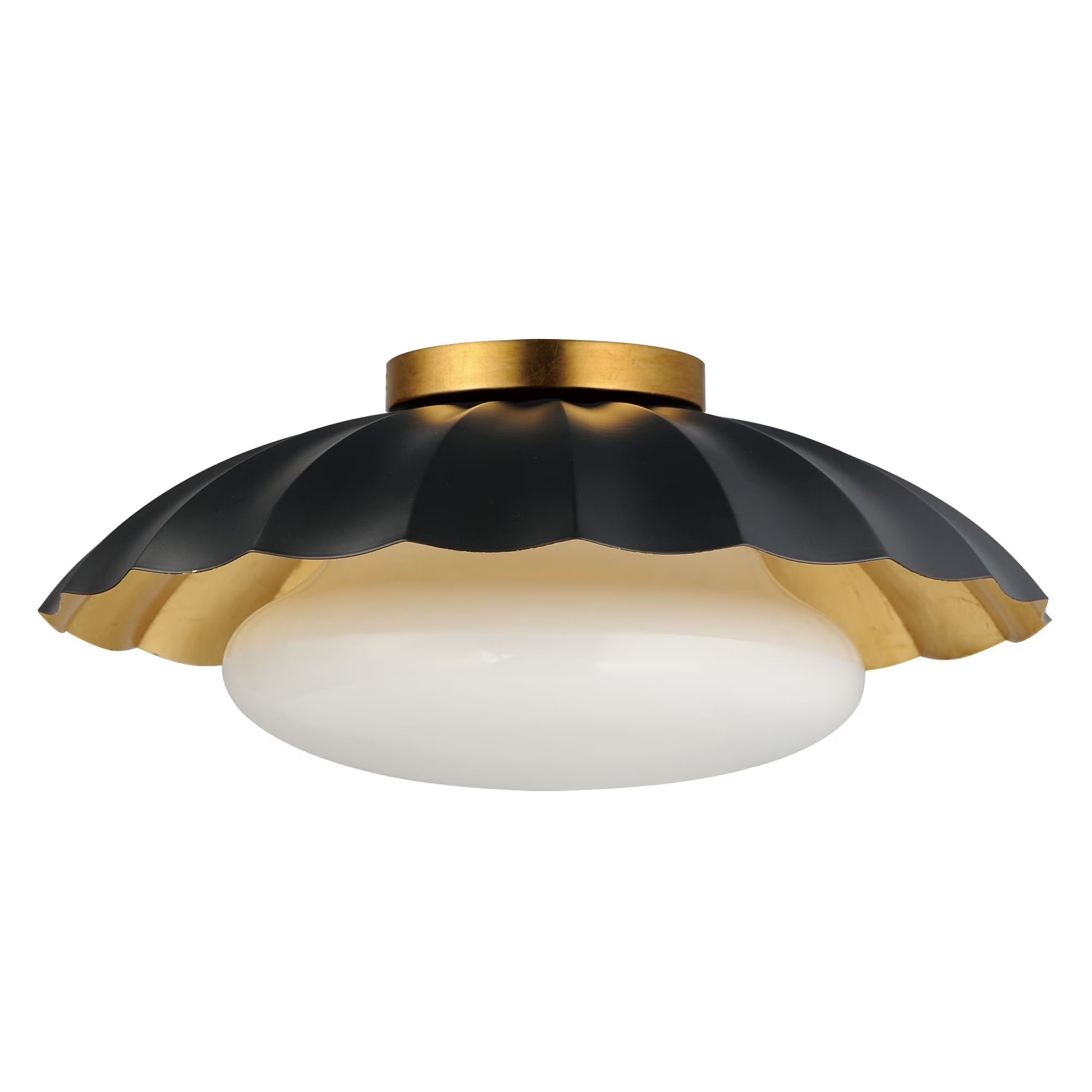 18059MWGL-Maxim Lighting-Primrose - 1 Light Flush Mount-6.75 Inches Tall and 16 Inches Wide-Matte White/Gold Leaf Finish
