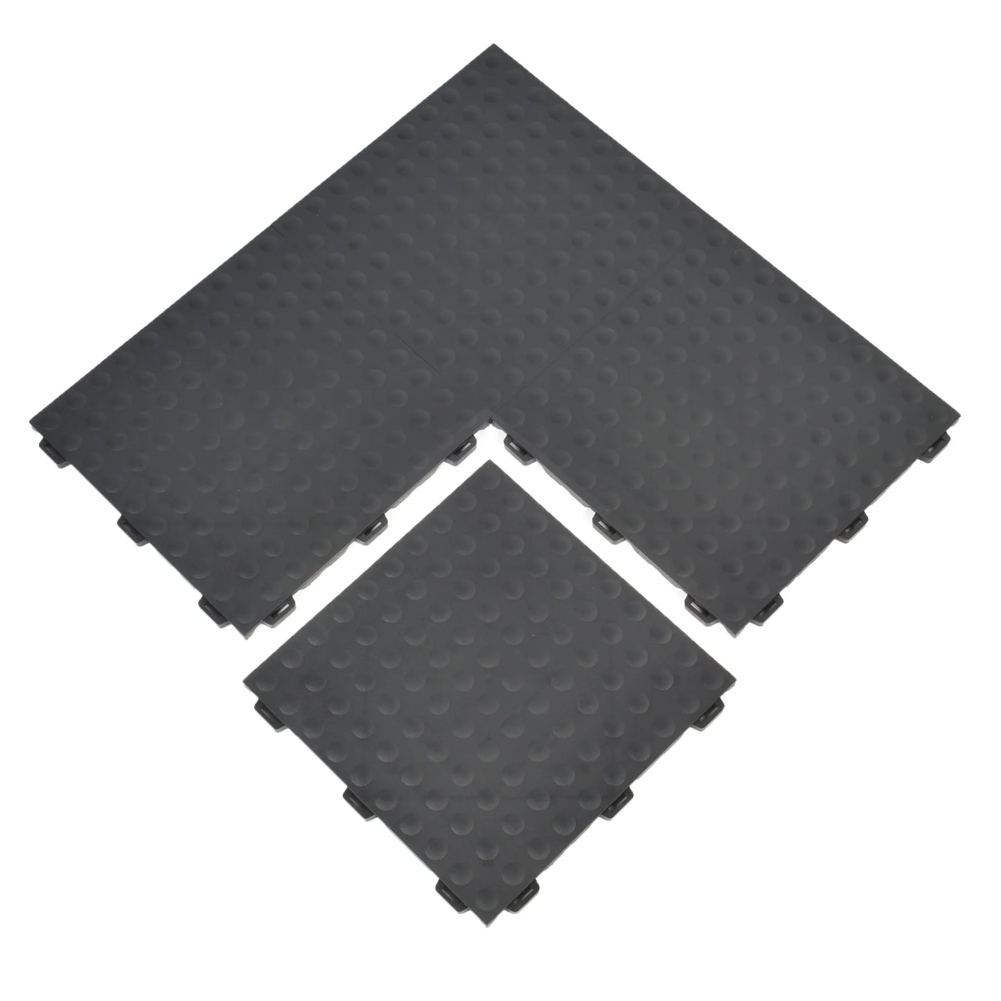 Greatmats 12" x 12" Black PVC Interlocking Floor Mats 25 Sq Ft Coverage Area Waterproof 25 Pieces
