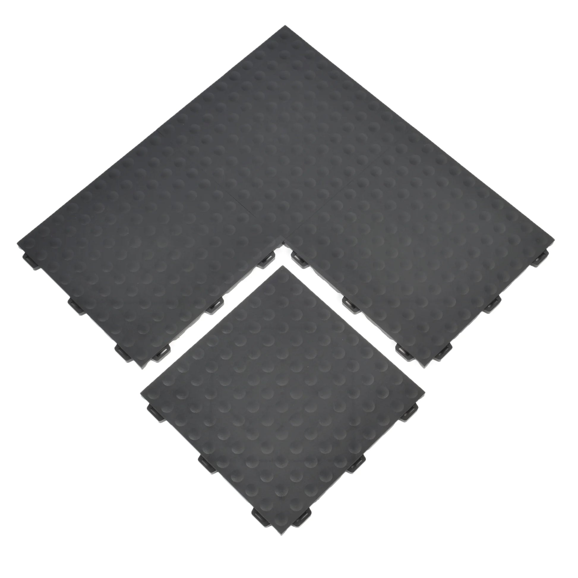 Greatmats 12" x 12" Black PVC Interlocking Floor Mats 25 Sq Ft Coverage Area Waterproof 25 Pieces