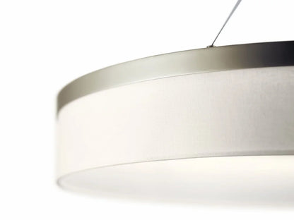 42297SNLED-Kichler Lighting-Mercel - Pendant 3 Light White Linen Fabric - with Transitional inspirations - 18.5 inches tall by 18.5 inches wide-Satin