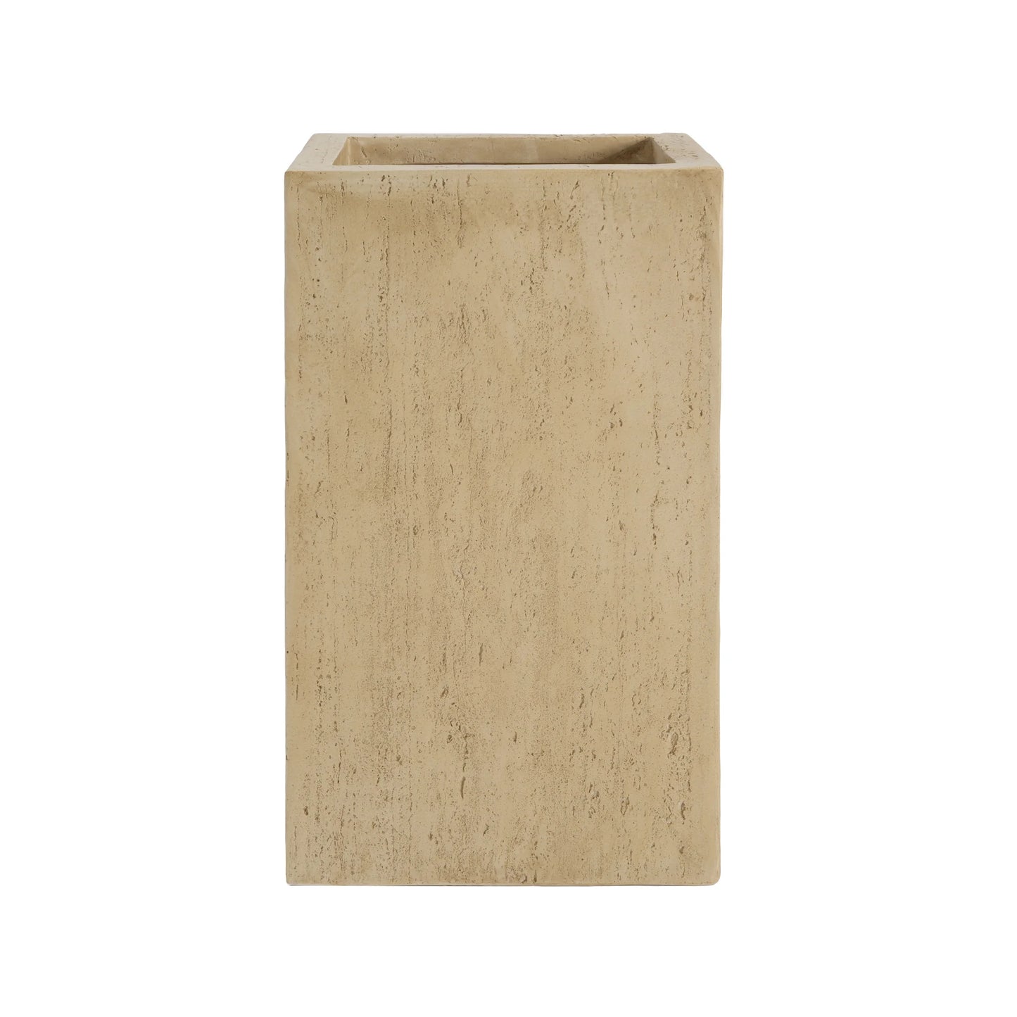 Christopher Knight Home Minimalist 27" H MGO Plant Box, Square Design, Indoor/Outdoor, Travertine Beige