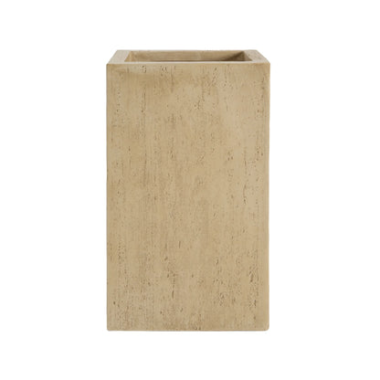 Christopher Knight Home Minimalist 27" H MGO Plant Box, Square Design, Indoor/Outdoor, Travertine Beige