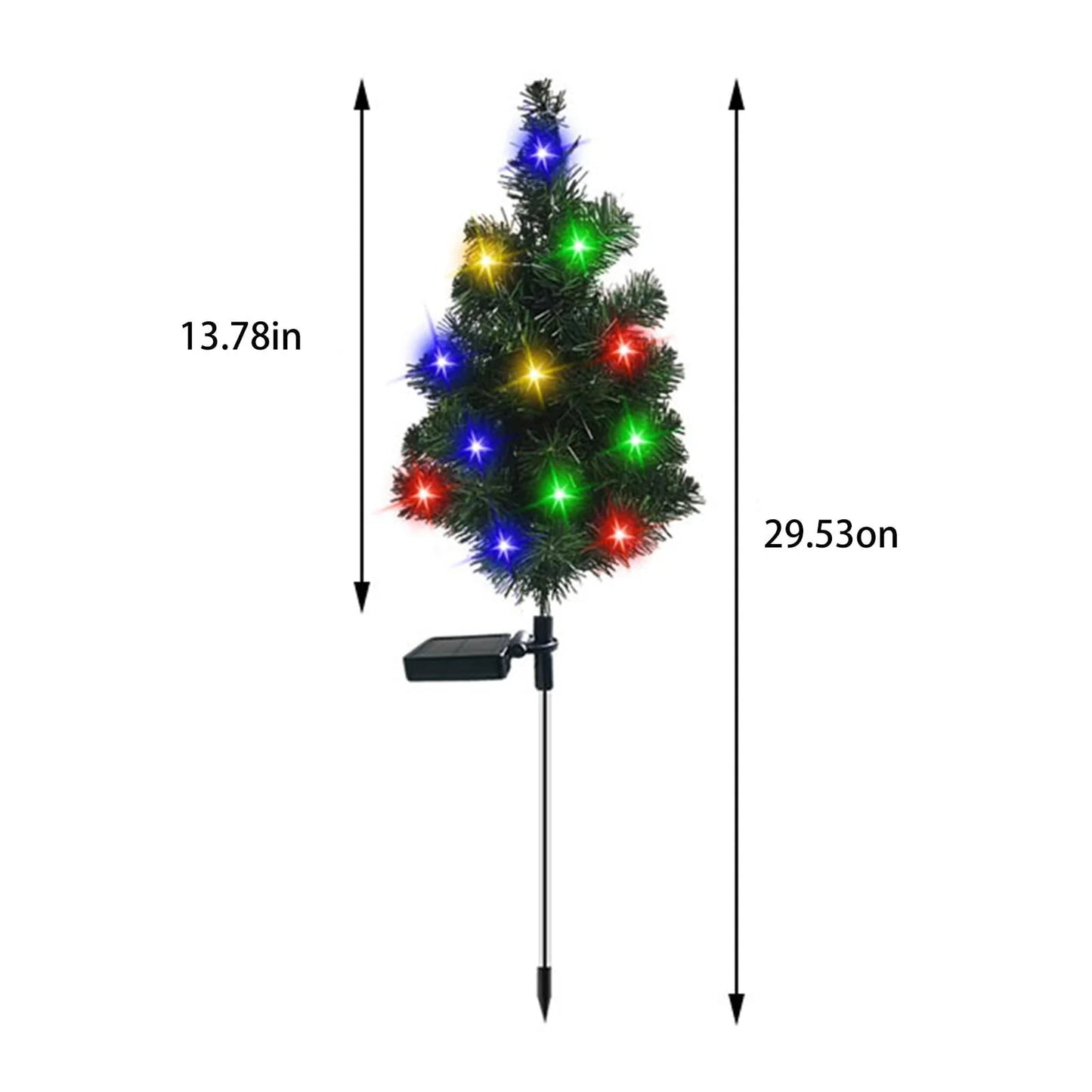 SDJMa Solar Christmas Tree Lights Garden Outdoor Waterproof,Solar Yard Decoration Light, Solar Stake Decor Lights, Solar Xmas Decorative Multi-Color Flickering Pine Lights for Patio Lawn Pathway