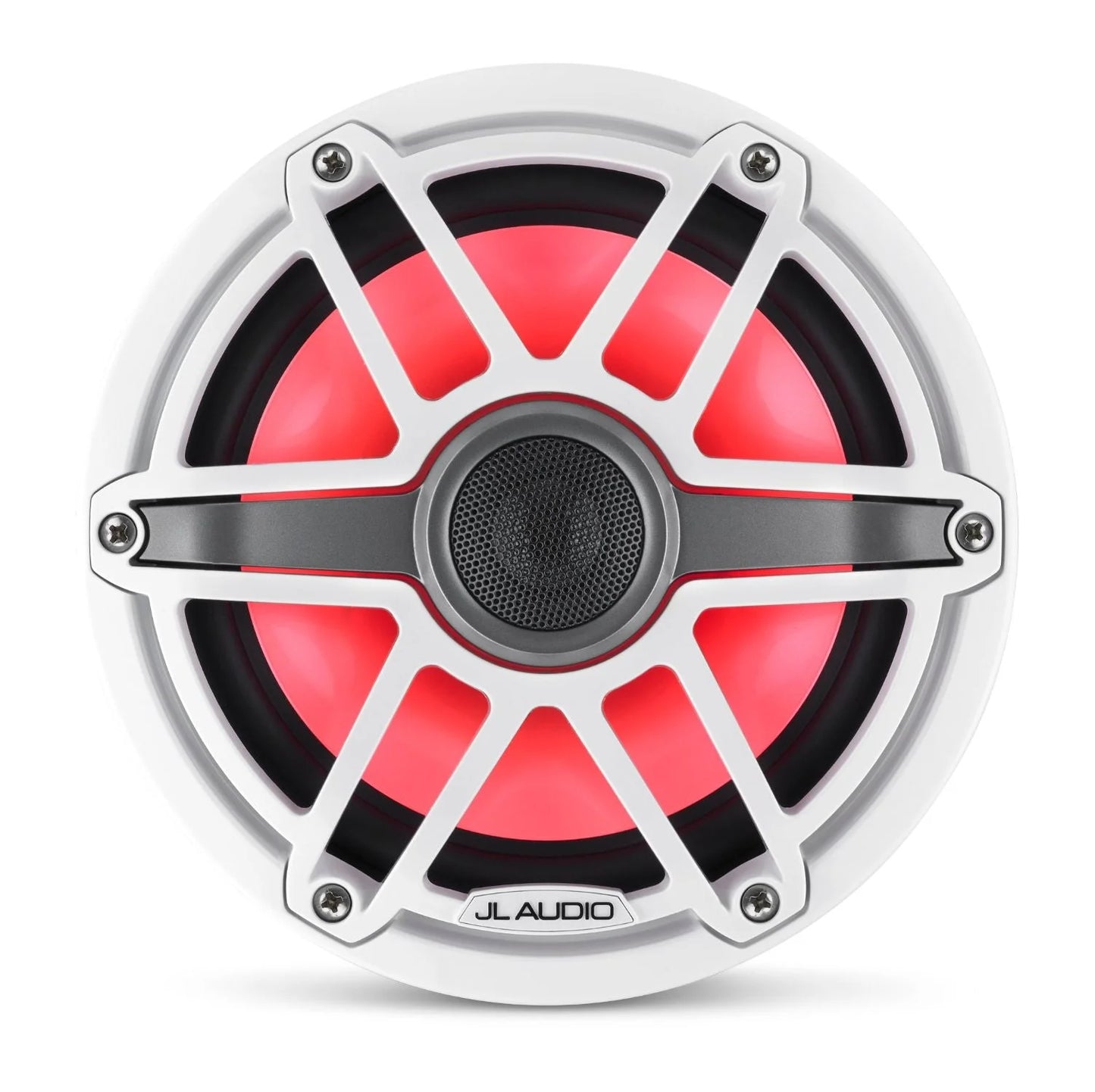 JL Audio M6-770X-S-GwGw-i 7.7-inch Marine Coaxial Speakers with Transflective LED Lighting, Gloss White