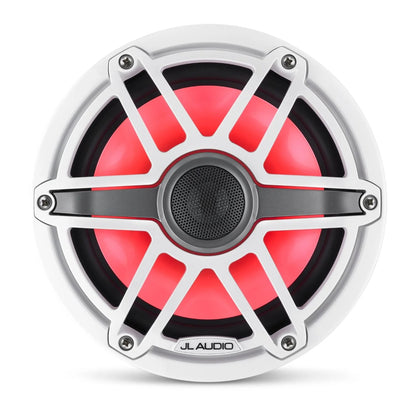 JL Audio M6-770X-S-GwGw-i 7.7-inch Marine Coaxial Speakers with Transflective LED Lighting, Gloss White