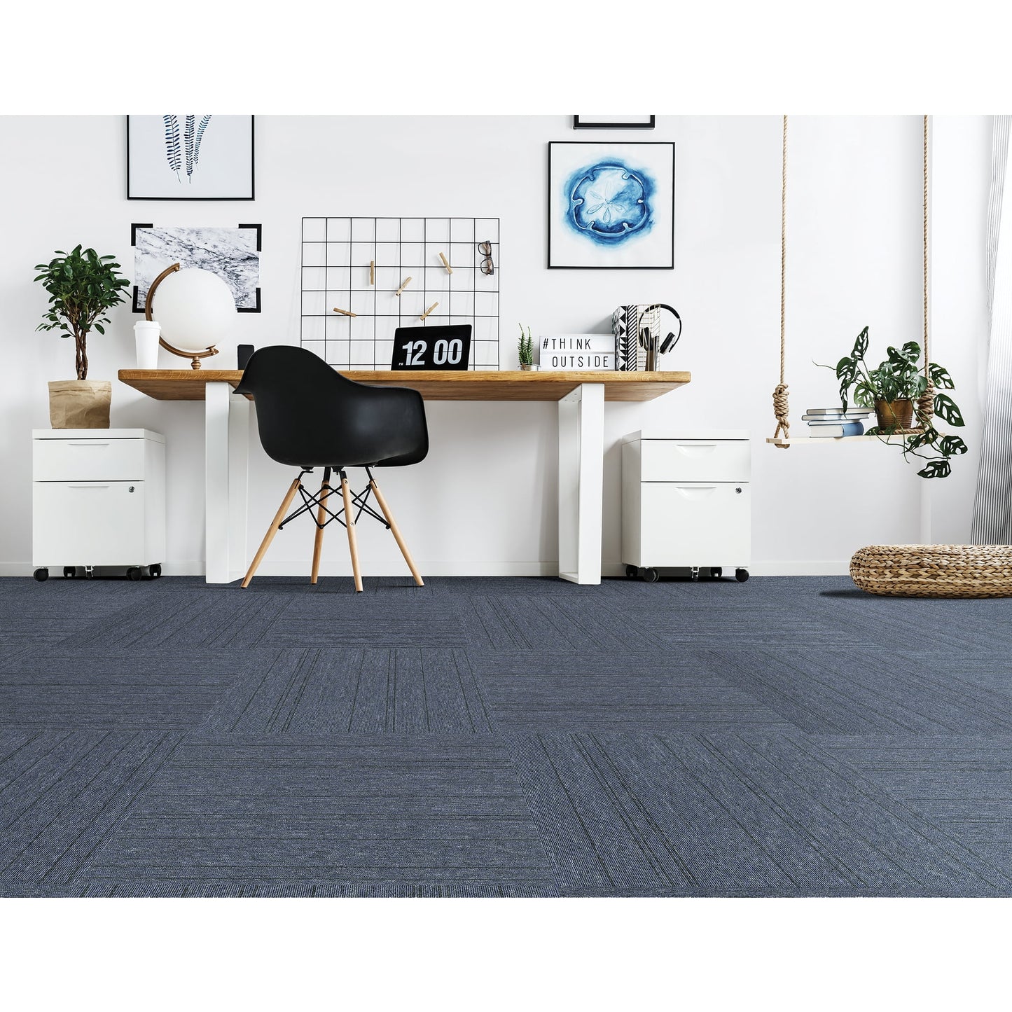 Mohawk Basics 24" x 24" Carpet Tile with EnviroStrand PET Fiber in Ocean Tide (96 sq ft per carton)