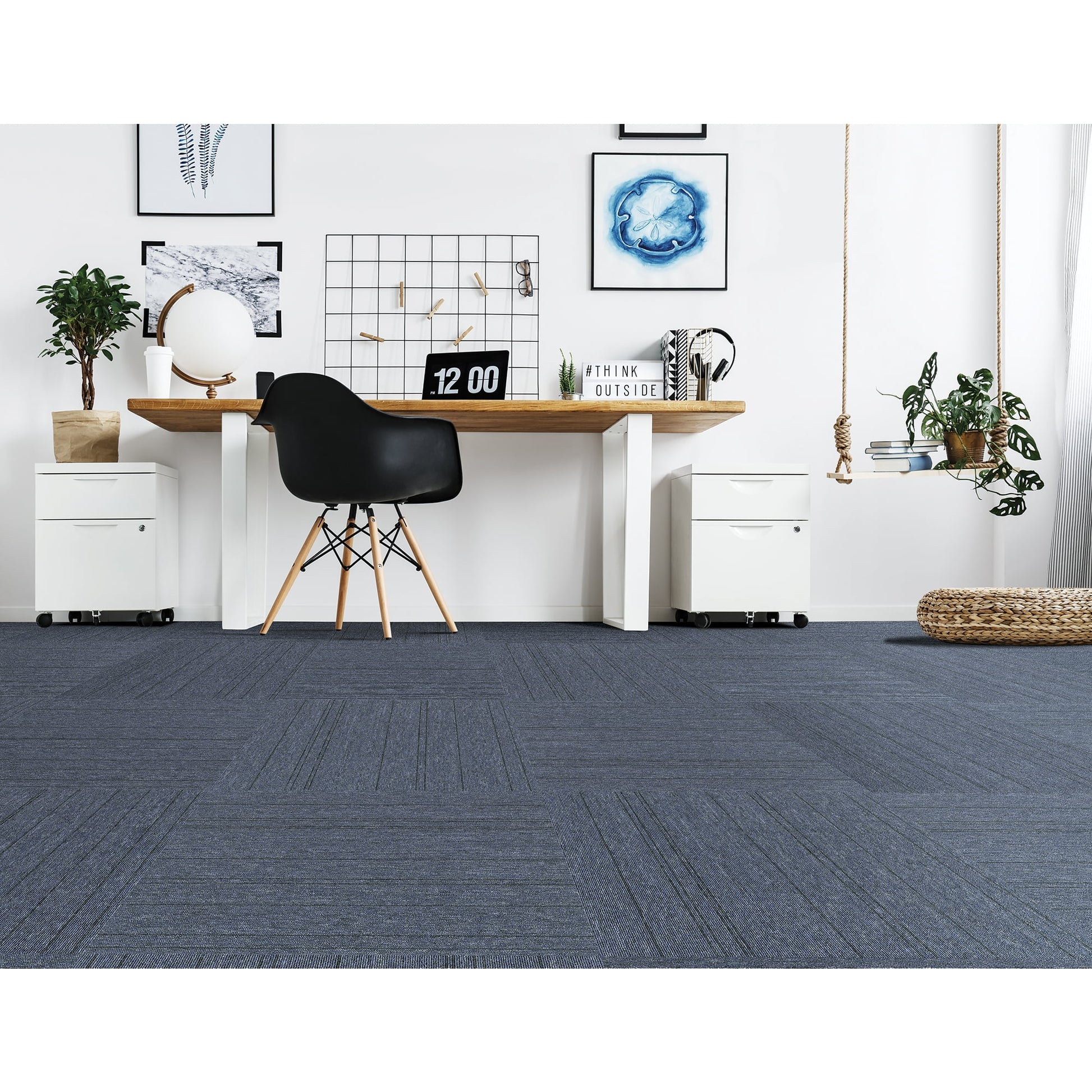 Mohawk Basics 24" x 24" Carpet Tile with EnviroStrand PET Fiber in Ocean Tide (96 sq ft per carton)
