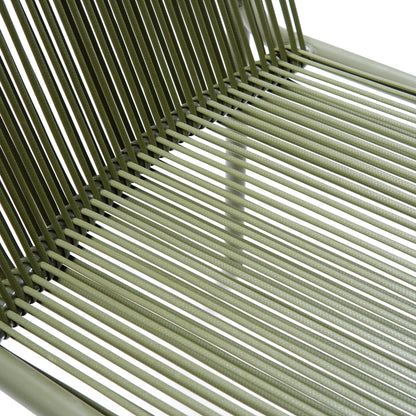 Christopher Knight Home Modern Rattan Patio Dining Chairs, Metal Frame, Green, Set of 2