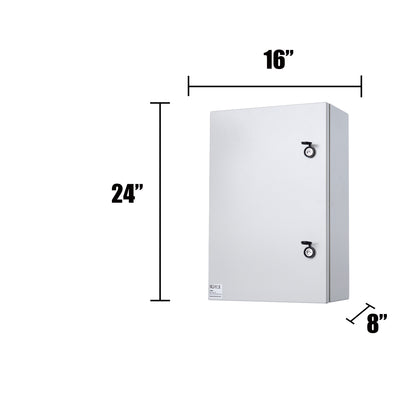 Autovo 24 x 16 x 8 In Carbon Steel Electrical Enclosure Box Waterproof IP66 Wall Mount Junction Box with Mounting Plate