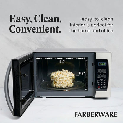 Farberware Smart Sensor Countertop Microwave Oven with LED Lighting & Child Lock, 1.3 Cu Ft