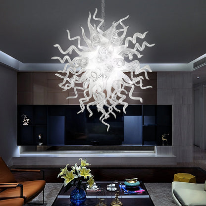 Longree Luxury Chandeliers Modern Hand Blown Glass Art Chandelier Ceiling Light Hanging Pendant Chandelier Light Fixture Decoration for Bedroom Indoor Lighting Living Room (Customizable Size & Color)
