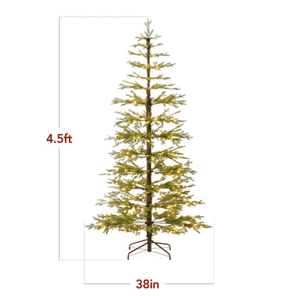 Best Choice Products 4.5ft Pre-Lit Sparse Christmas Tree w/100 2-in-1 LED Lights, Cordless Connection, Metal Stand