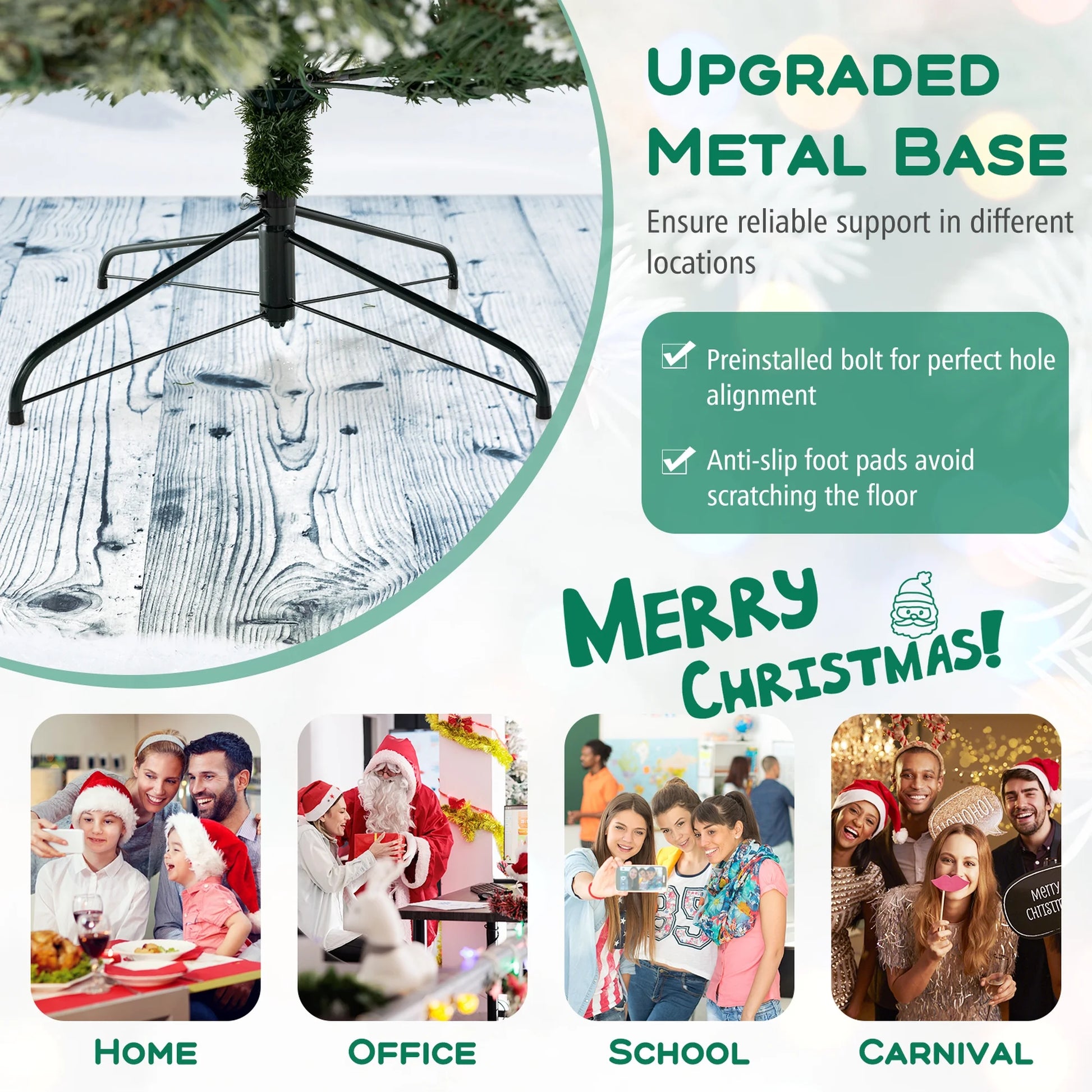 Costway 9 FT Artificial Christmas Tree with 360? Quick Power Connector 1714 Pine Needles