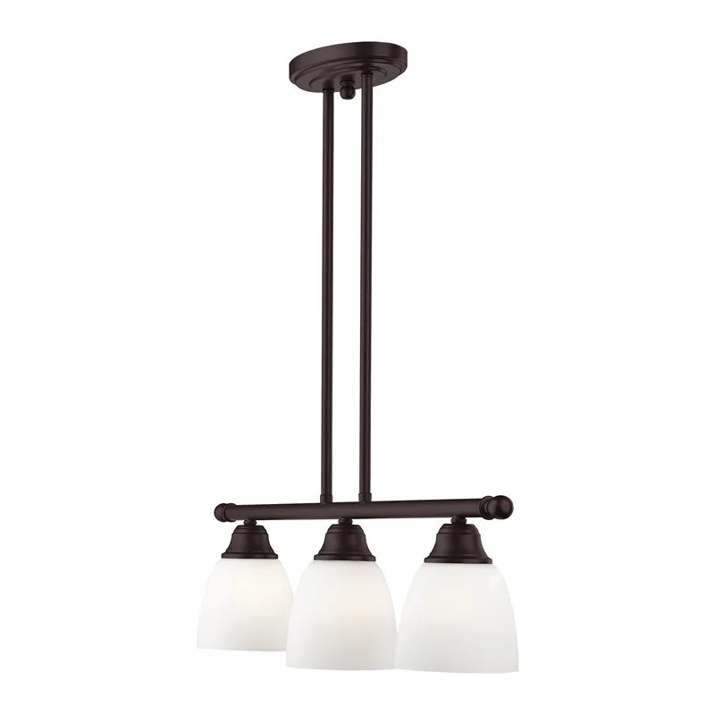 Livex Lighting Somerville 3-Light Metal Linear Chandelier in Bronze