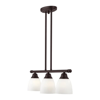 Livex Lighting Somerville 3-Light Metal Linear Chandelier in Bronze