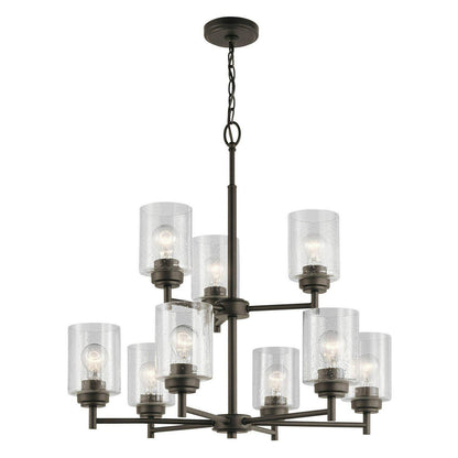 44031NI-Kichler Lighting-Winslow - 9 light 2-Tier Chandelier - 27 inches tall by 27 inches wide-Brushed Nickel Finish -Traditional Installation