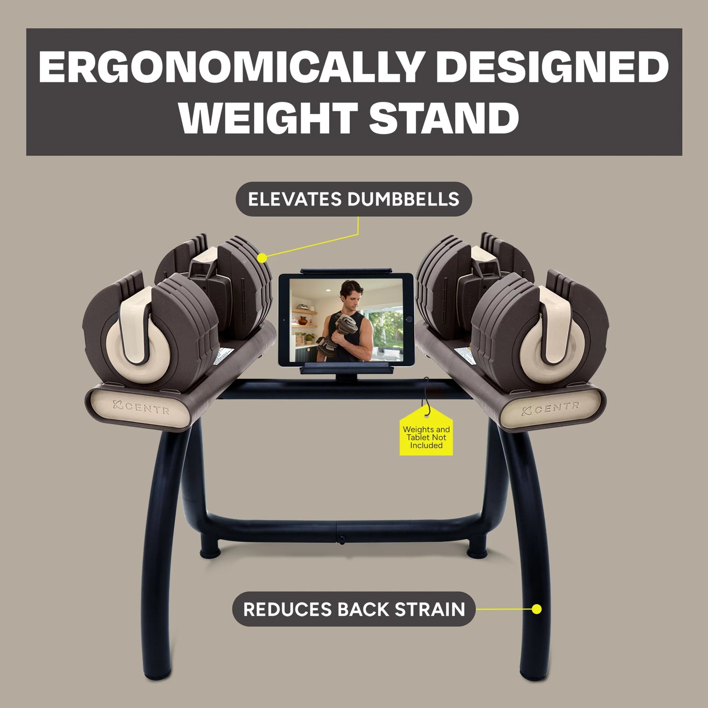 Centr By Chris Hemsworth Smart Stack Adjustable Dumbbell Stand with 3 Month Center Subscription