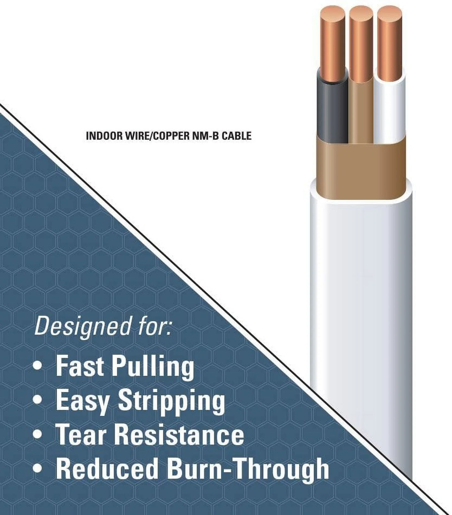 Southwire 28827423 100' 14/2 with ground Romex brand SIMpull residential indoor electrical wire type NM-B, White