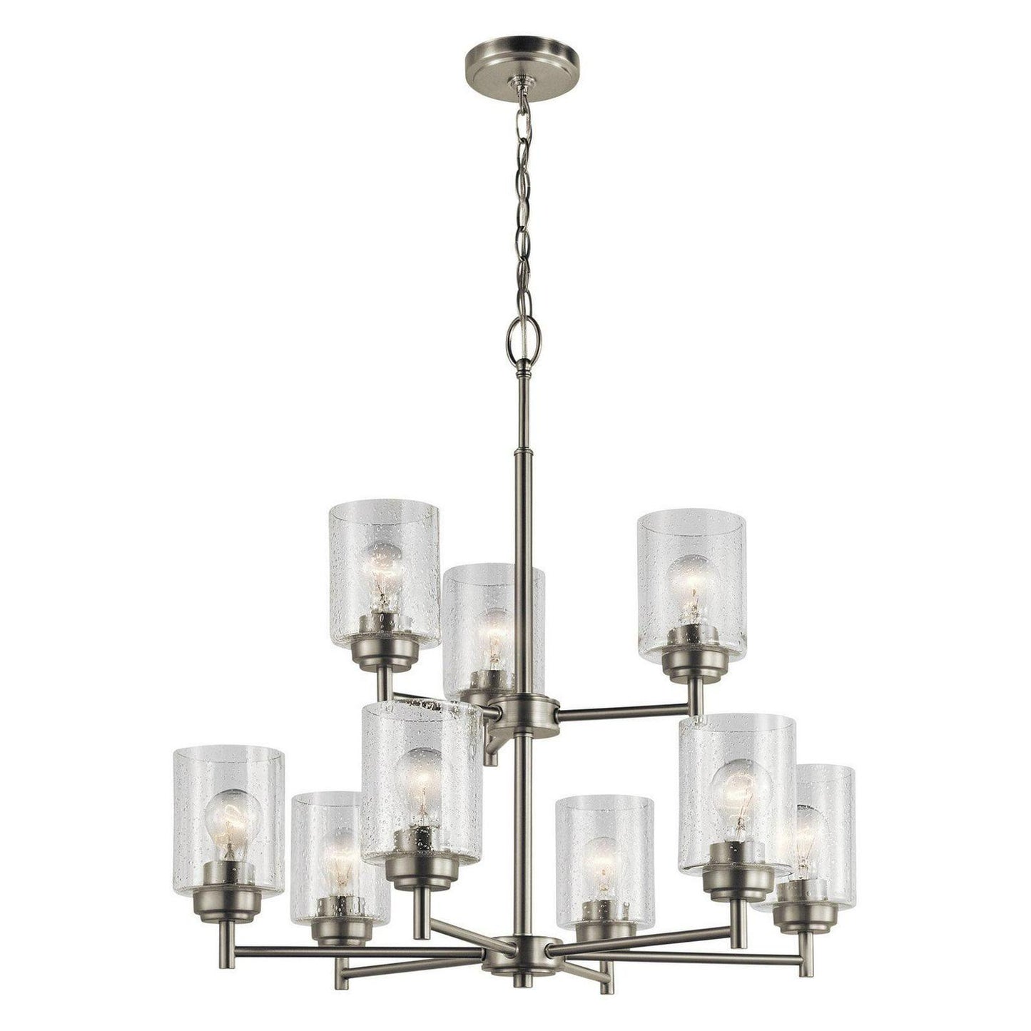 44031NI-Kichler Lighting-Winslow - 9 light 2-Tier Chandelier - 27 inches tall by 27 inches wide-Brushed Nickel Finish -Traditional Installation