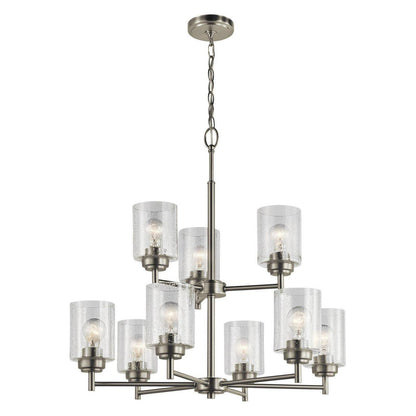 44031NI-Kichler Lighting-Winslow - 9 light 2-Tier Chandelier - 27 inches tall by 27 inches wide-Brushed Nickel Finish -Traditional Installation