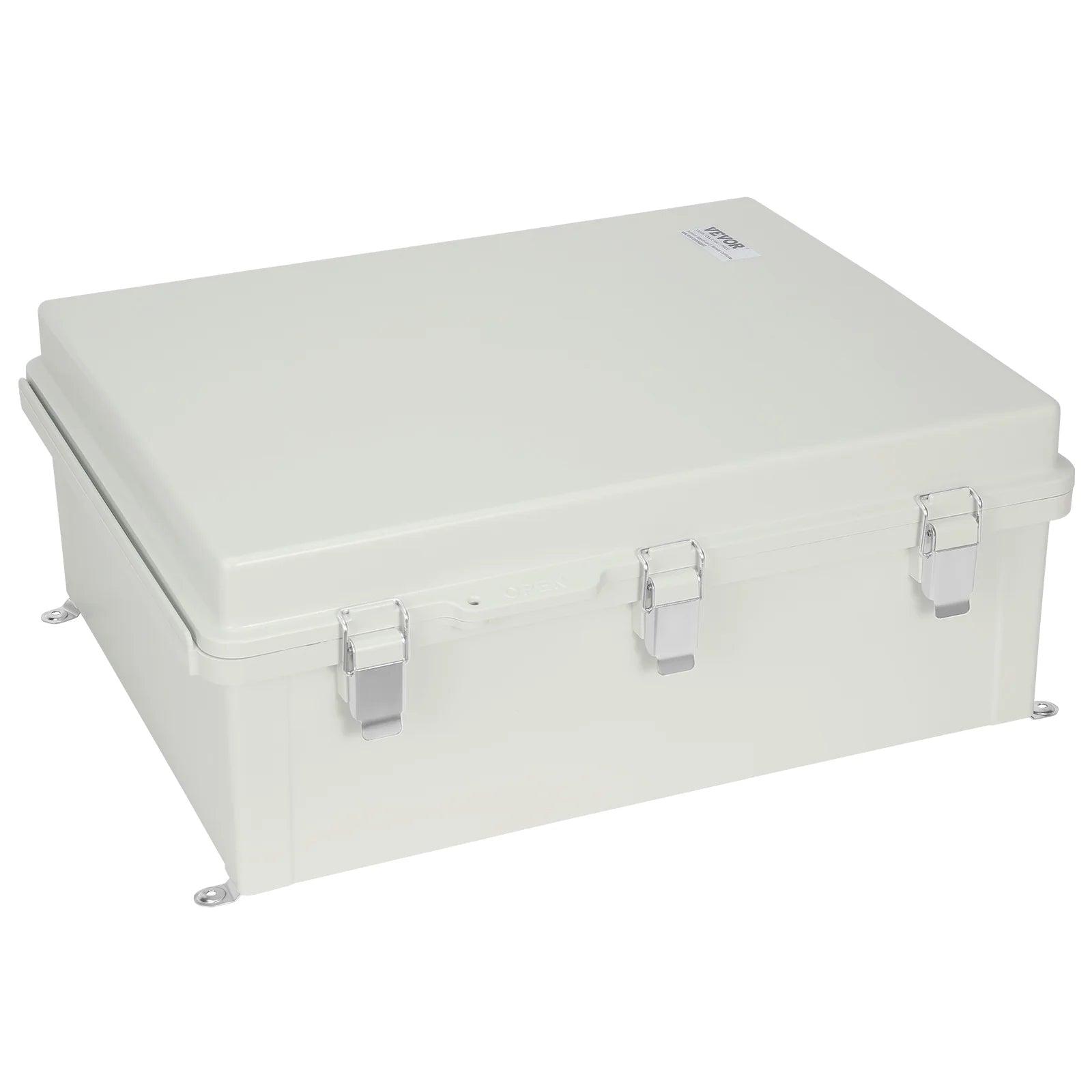 VEVOR Outdoor Electrical Junction Box, 20.87 x 16.92 x 7.87 in, ABS Plastic Electrical Enclosure Box with Hinged Cover Stainless Steel Latch, IP67 Dustproof Waterproof