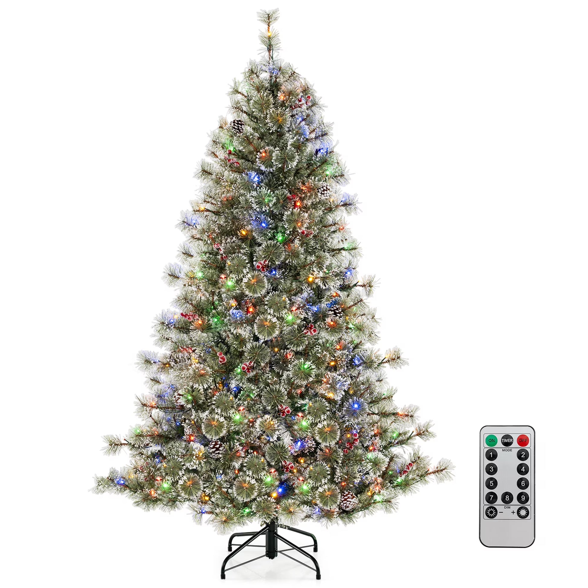 Costway 9 FT Artificial Christmas Tree with 360? Quick Power Connector 1714 Pine Needles