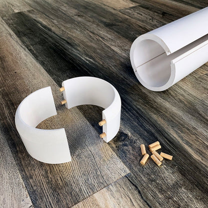 5" x 94" PVC Lally Column Cover with Standard Cap & Base (Wraps round columns up to 4" in diameter)