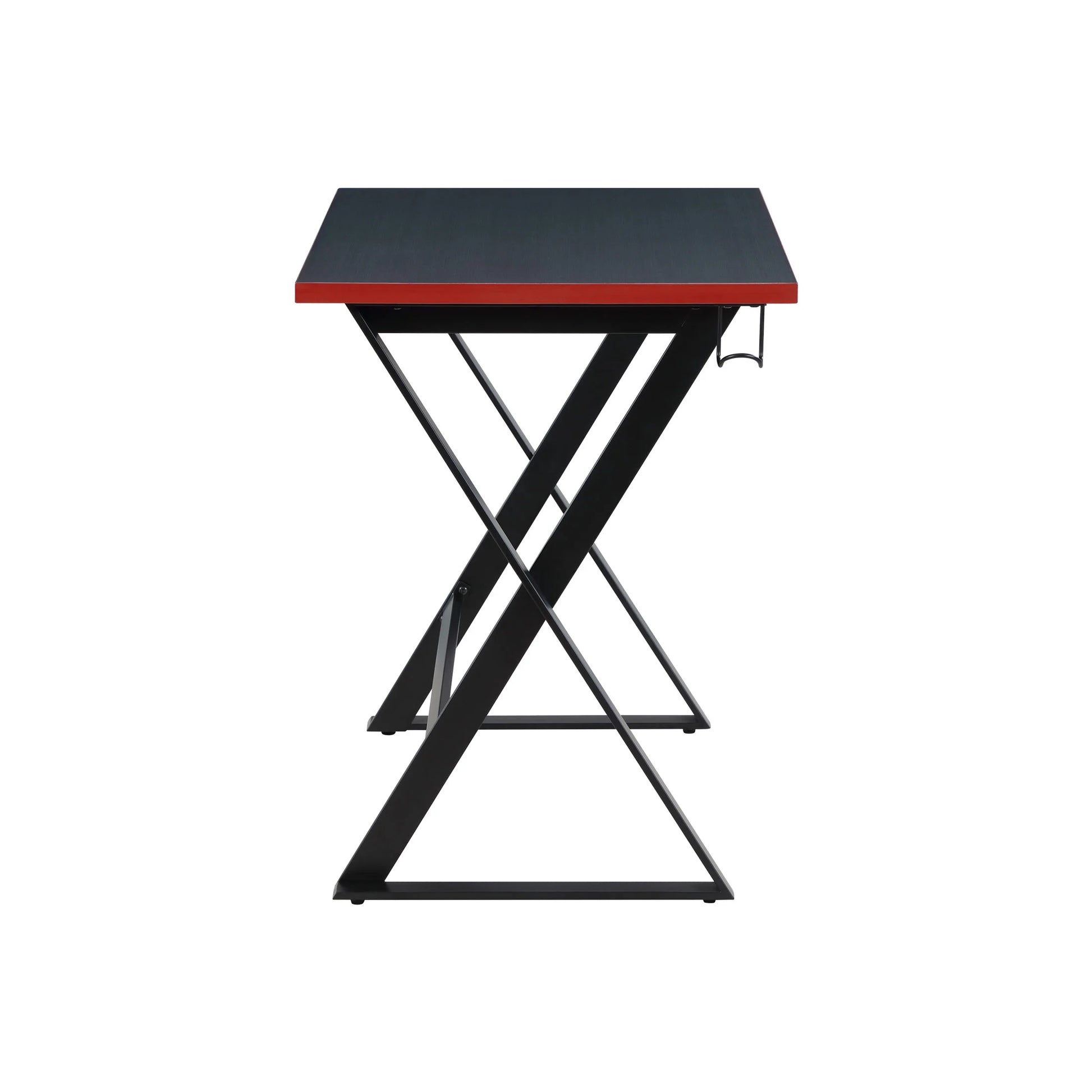 Gamer Gear Jr. Gaming Desk with LED Lighting, Teens and Kids, Red and Black