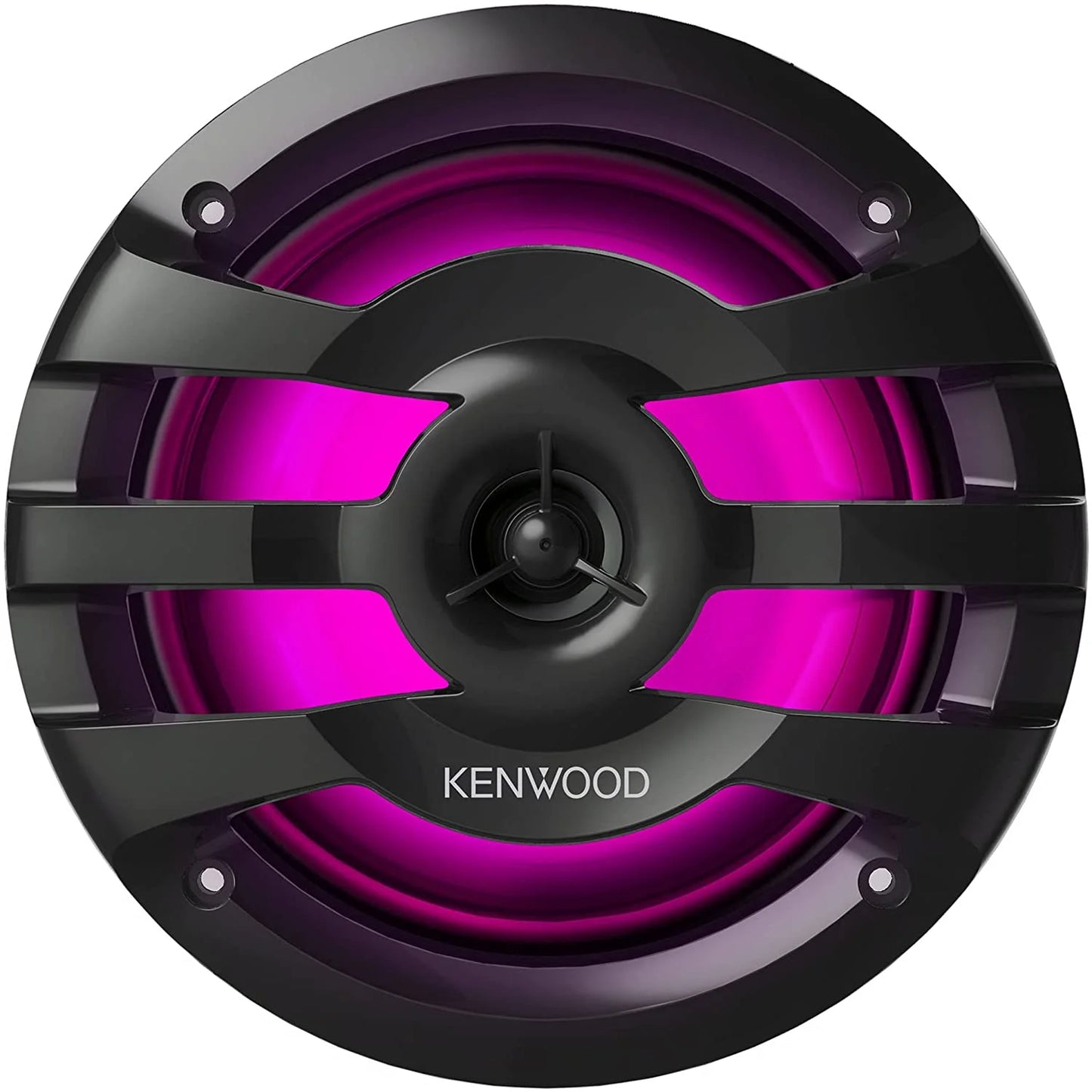 KENWOOD KFC-1673MRBL 6.75 2-Way Marine Speaker(Black) with RGB Lighting, Remote Control Included, 260 Max Power