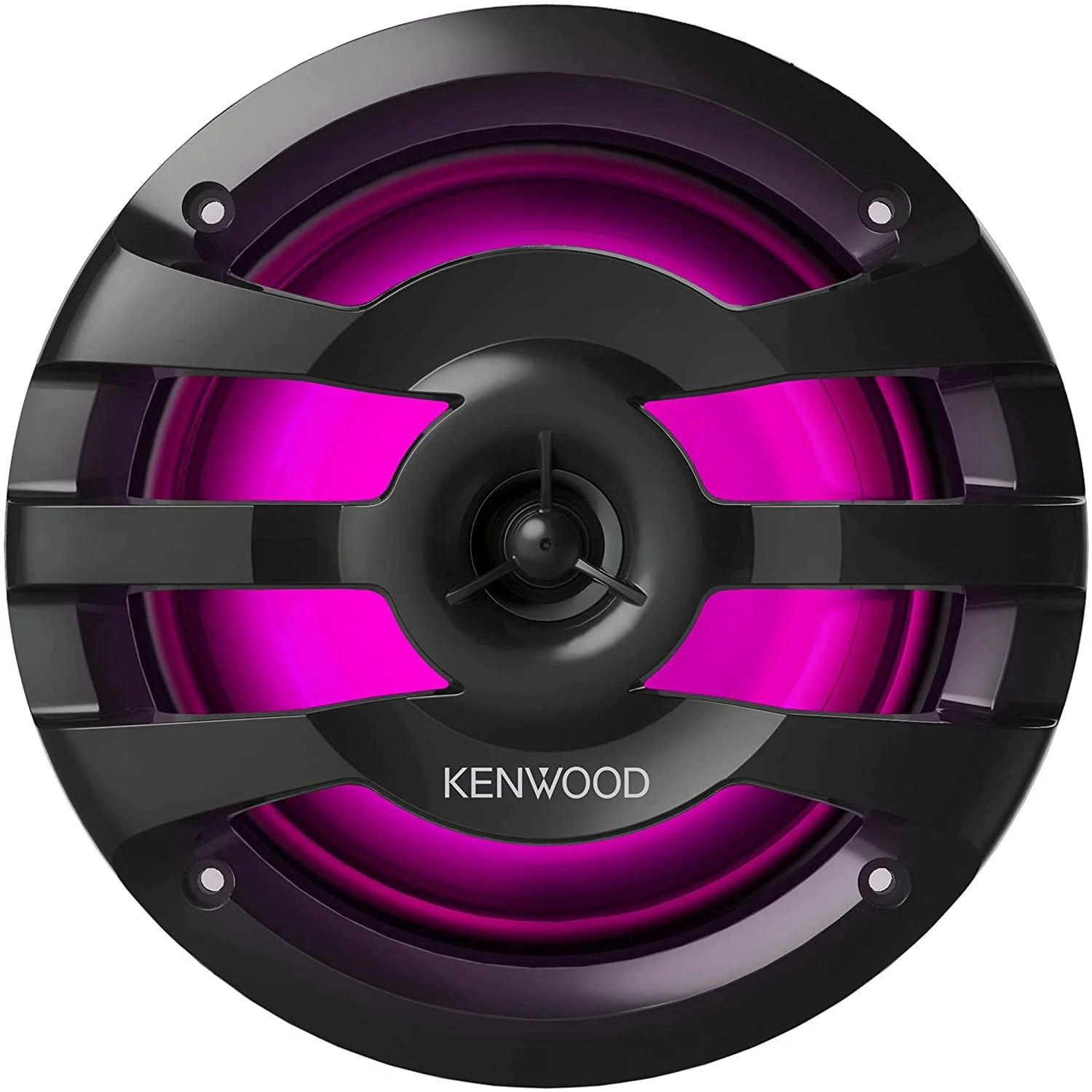 KENWOOD KFC-1673MRBL 6.75 2-Way Marine Speaker(Black) with RGB Lighting, Remote Control Included, 260 Max Power