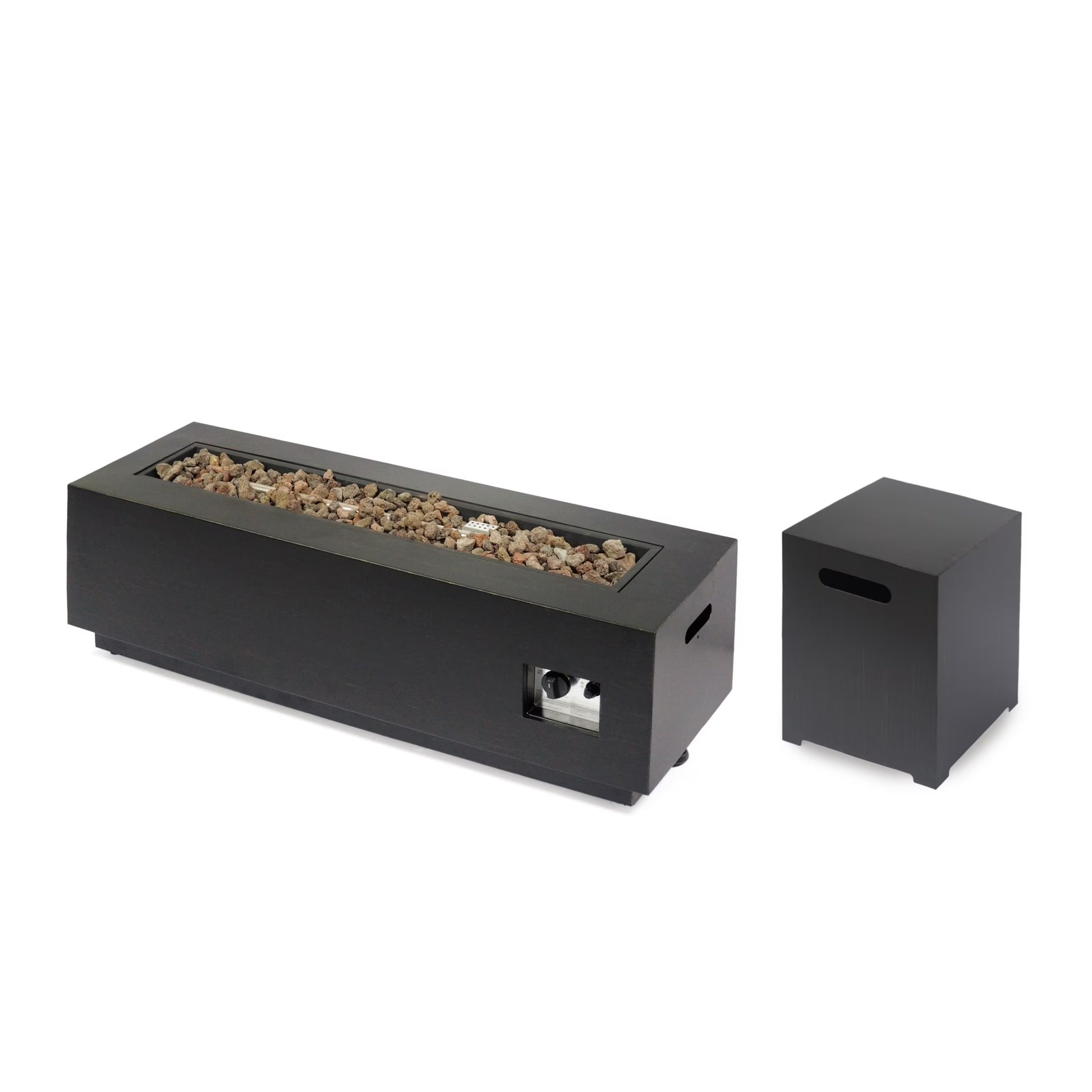 Christopher Knight Home Wellington Outdoor Iron 50000 BTU Fire Pit by Concrete Finish