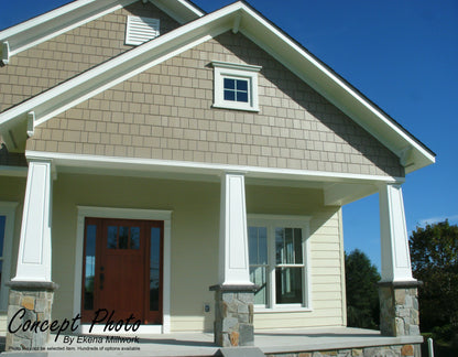 Ekena Millwork 08"W x 06'H Craftsman Classic Square Non-Tapered, Smooth Column, Prairie Capital & Prairie Base