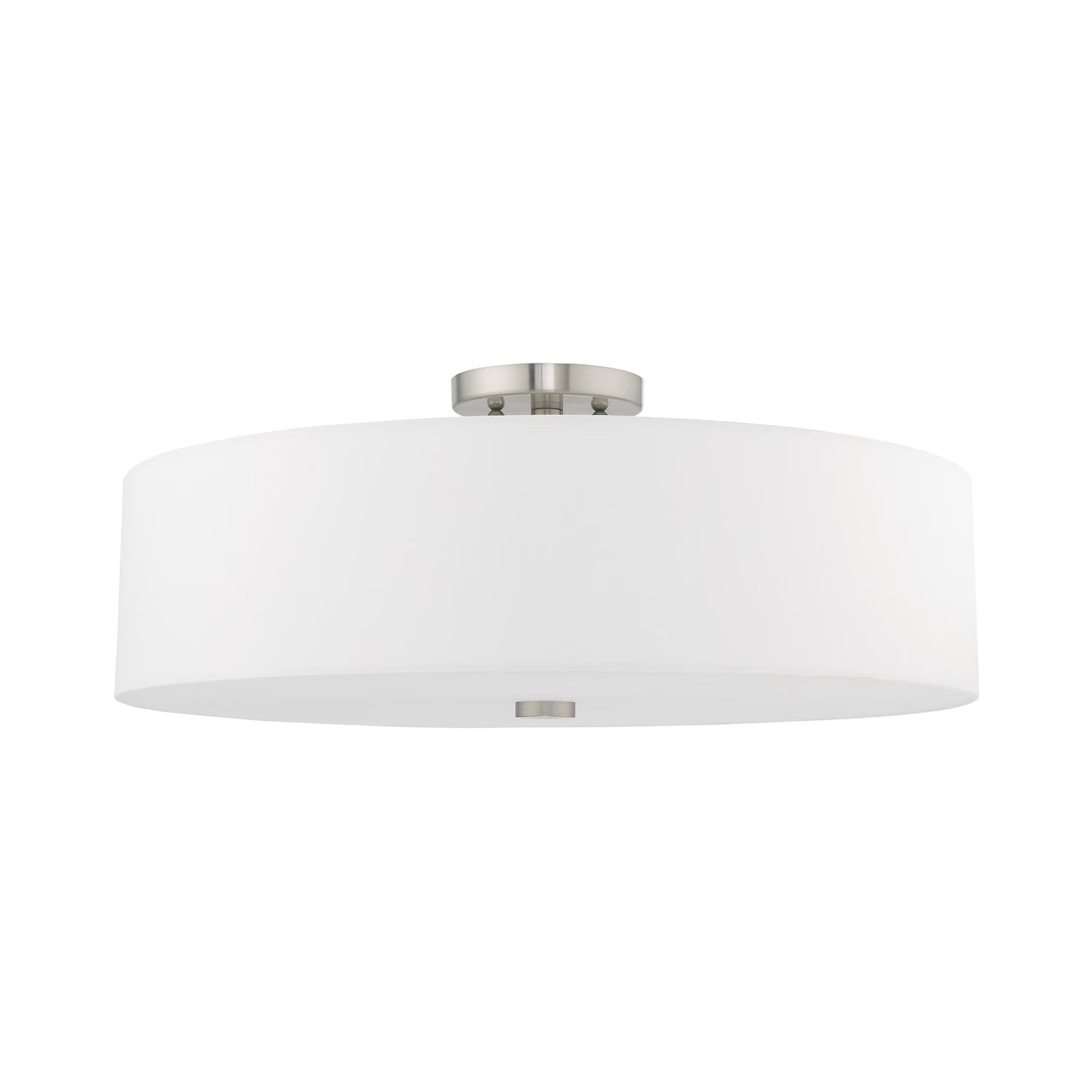 Livex Lighting Meridian 9" 5-Light Metal & Fabric Semi Flush in Satin Brass