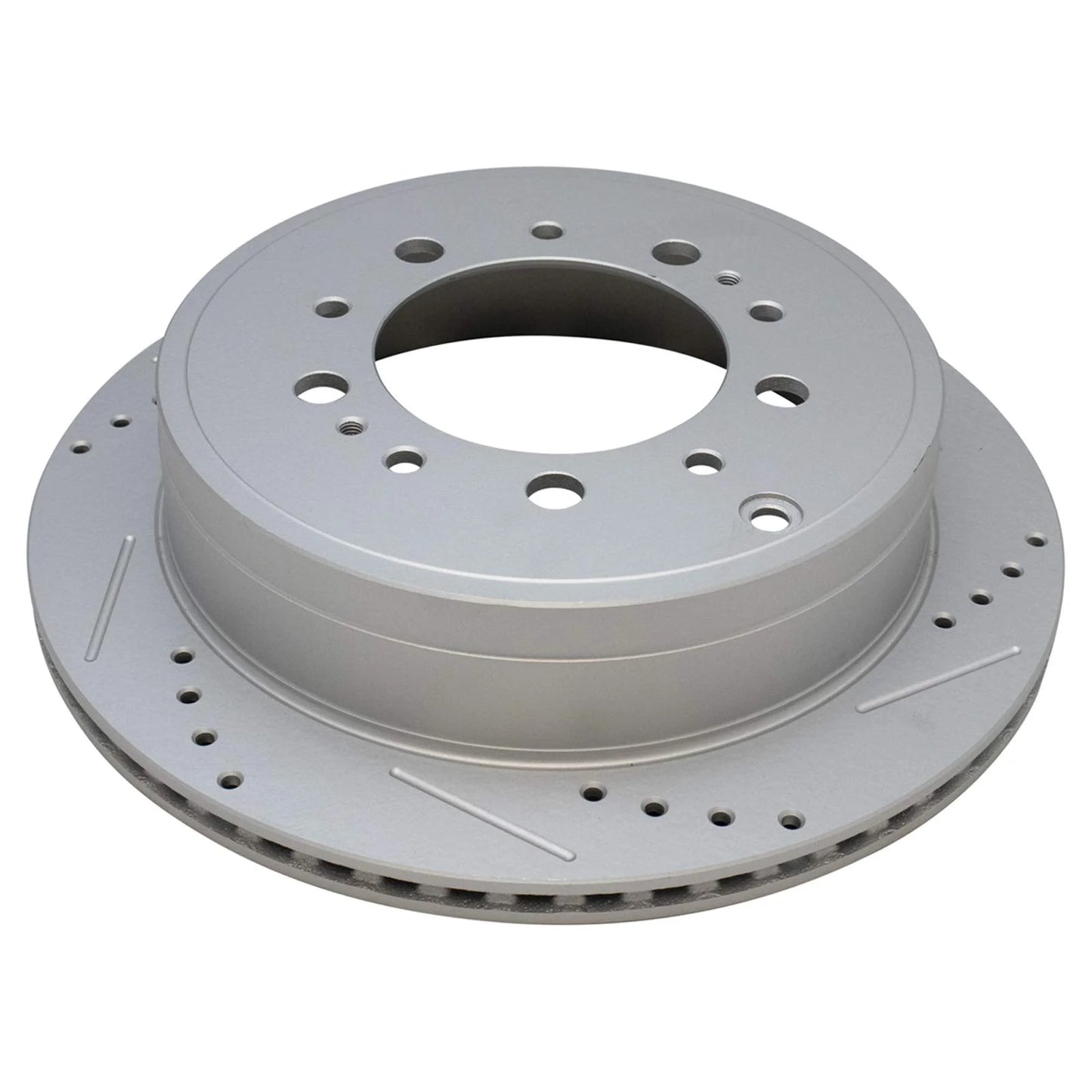 TRQ Brake Rotor Drilled Slotted Zinc Coated & Ceramic Pad w/Hardware Front & Rear