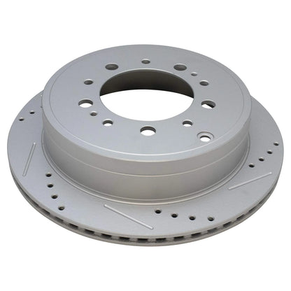 TRQ Brake Rotor Drilled Slotted Zinc Coated & Ceramic Pad w/Hardware Front & Rear