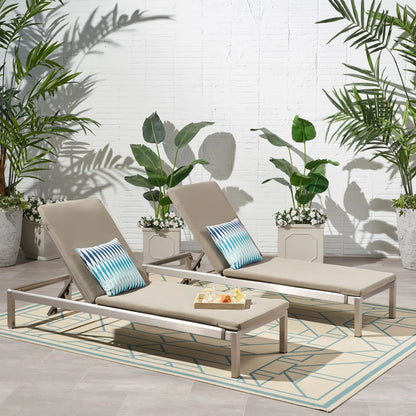 Christopher Knight Home Cape Coral Outdoor Chaise Lounge with Cushion (Set of 2) by