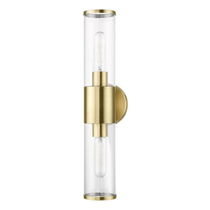 Livex Lighting Banca 2-Light Metal & Glass ADA Vanity Sconce in Polished Chrome