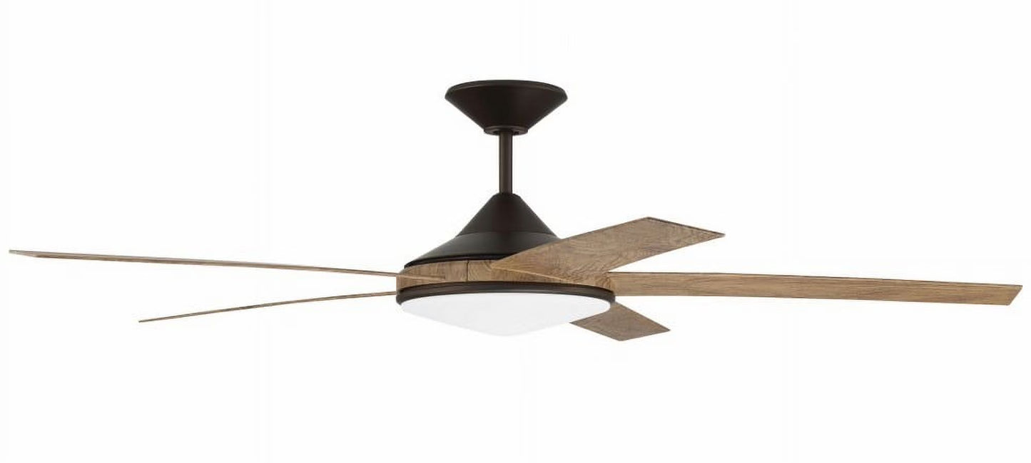 DLY60PN5-Craftmade Lighting-Delaney - 5 Blade Ceiling Fan with Light Kit In Contemporary Style-25.27 Inches Tall and 60 Inche Wide-Painted Nickel