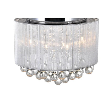 CWI Lighting Water Drop 4 Light Drum Shade Metal Flush Mount in Chrome