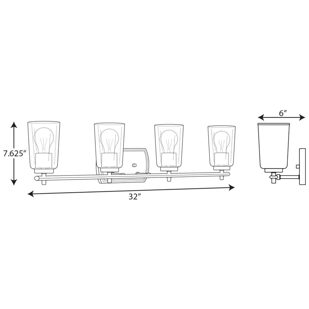 P300157-009-Progress Lighting-Adley - 4 Light - Cylinder Shade in New Traditional and Transitional and Traditional style - 32 Inches wide by 7.63