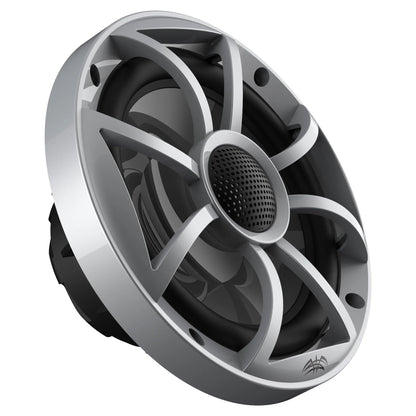 Fusion MS-RA60 Marine Stereo With 2 Pairs of Wet Sounds OE-65ic-S-RGB 6.5" Silver Grill Marine Speakers with RGB Lighting