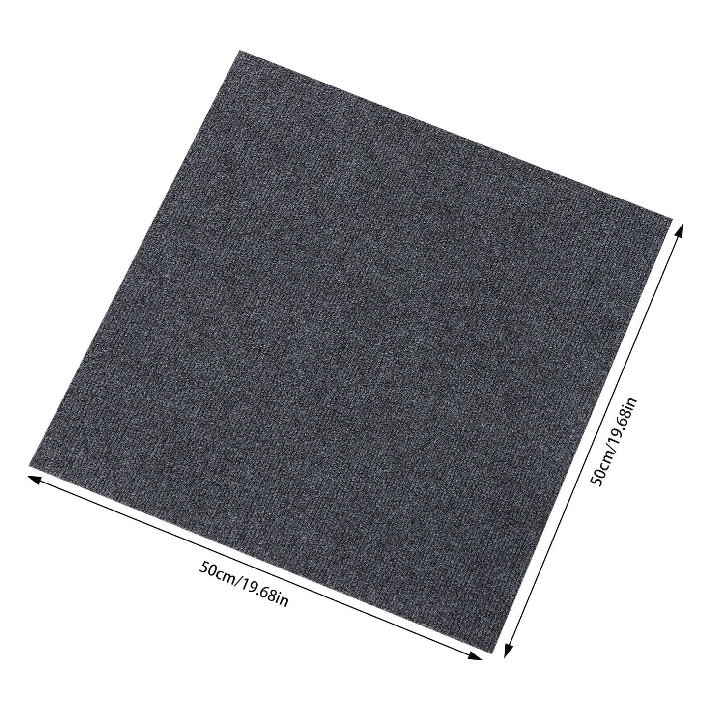 Miumaeov 50*50cm Modern Square Carpet Rug Floor Carpet Adsorption Type Self-adhesive Carpet 20 Pcs Grey