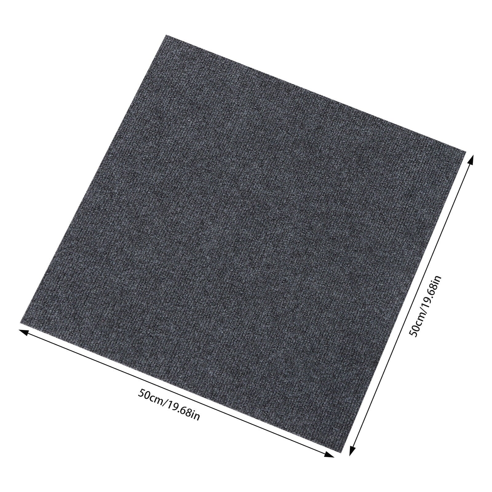 Miumaeov 50*50cm Modern Square Carpet Rug Floor Carpet Adsorption Type Self-adhesive Carpet 20 Pcs Grey