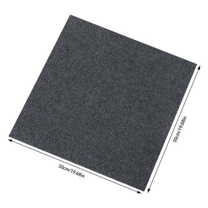 Miumaeov 50*50cm Modern Square Carpet Rug Floor Carpet Adsorption Type Self-adhesive Carpet 20 Pcs Grey