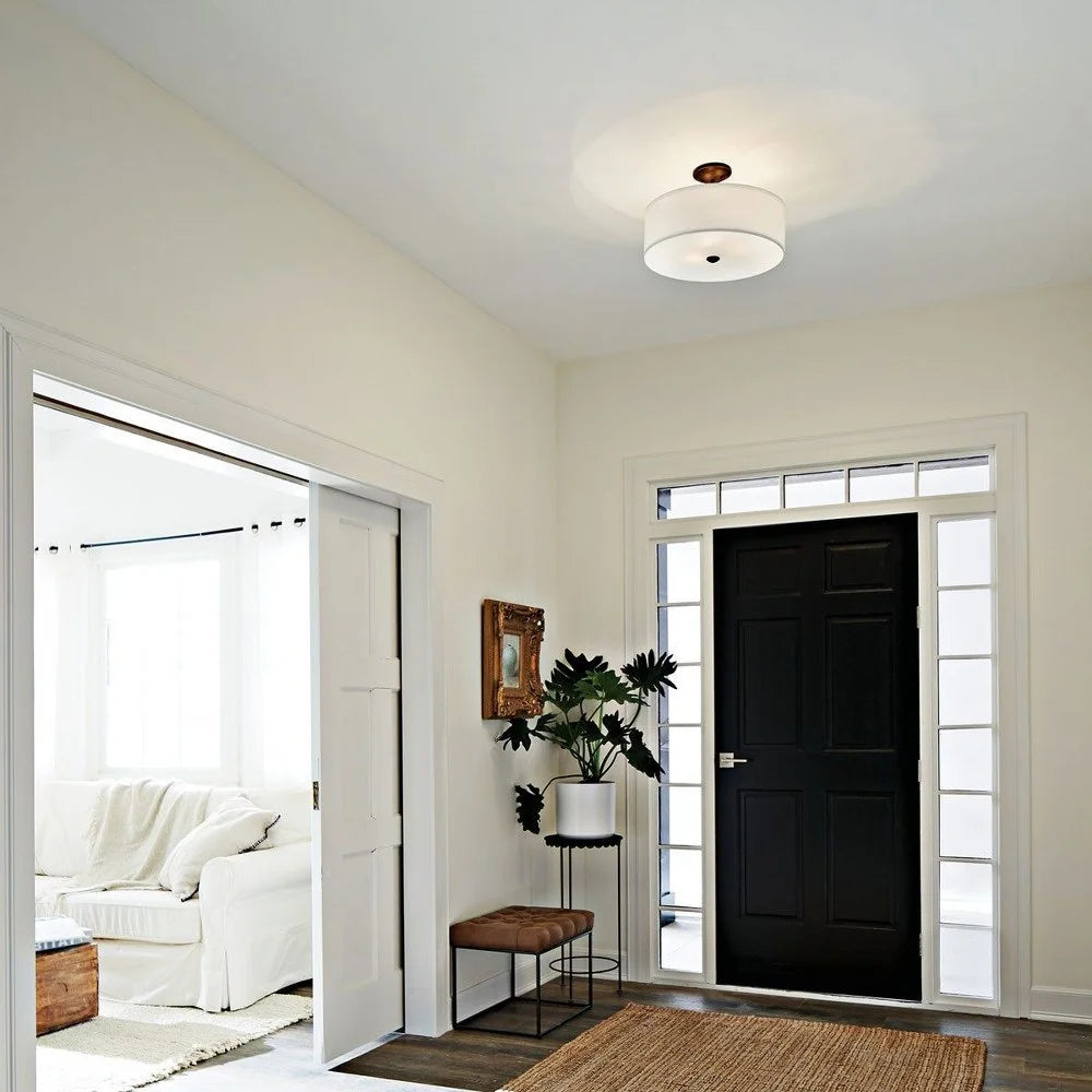 43692NBR-Kichler Lighting-Shailene - 3 Light Semi-Flush Mount - 18 inches wide-Natural Brass Finish