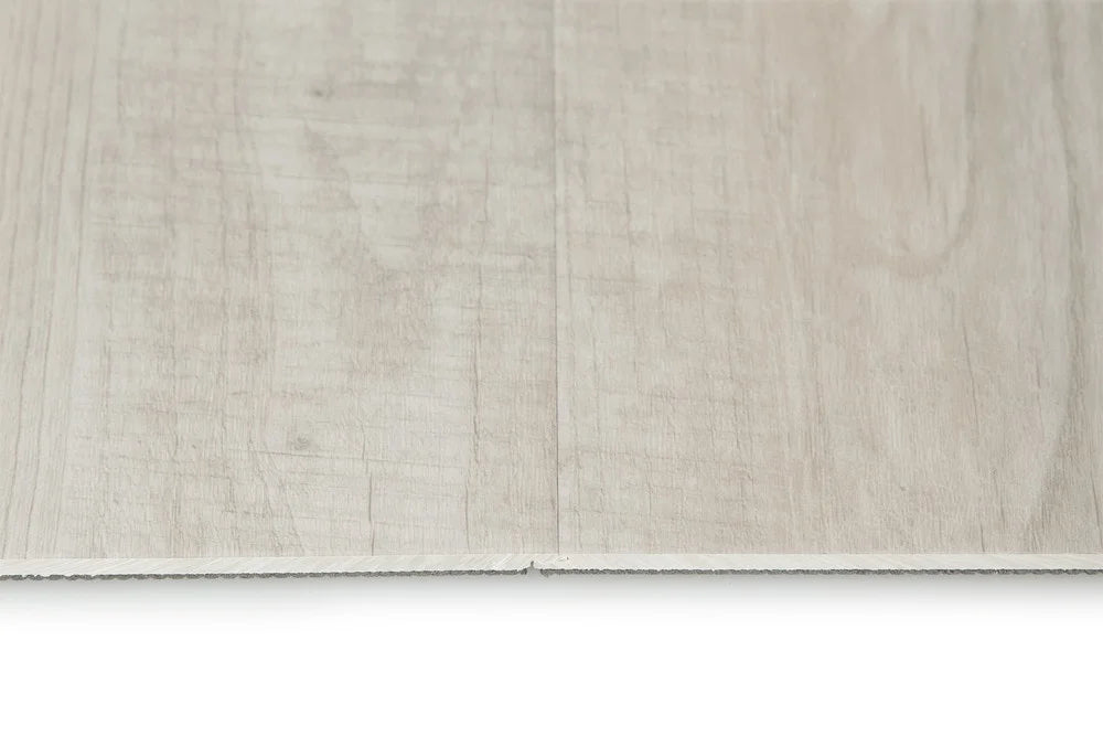 Dekorman Silverlake Creamy Elm Click-Locking, 48in L x 7.1in W x 5mm/20mil Waterproof Click Lock Luxury Vinyl Plank Flooring (23.64 Sq.ft./Case)