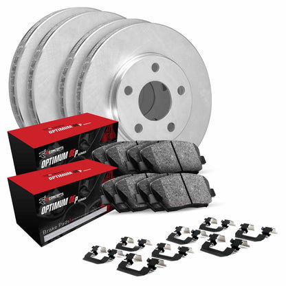 R1 Concepts Front Rear Brakes and Rotors Kit |Front Rear Brake Pads| Brake Rotors and Pads| Optimum OEp Brake Pads and Rotors |Hardware Kit WFUH2-59053