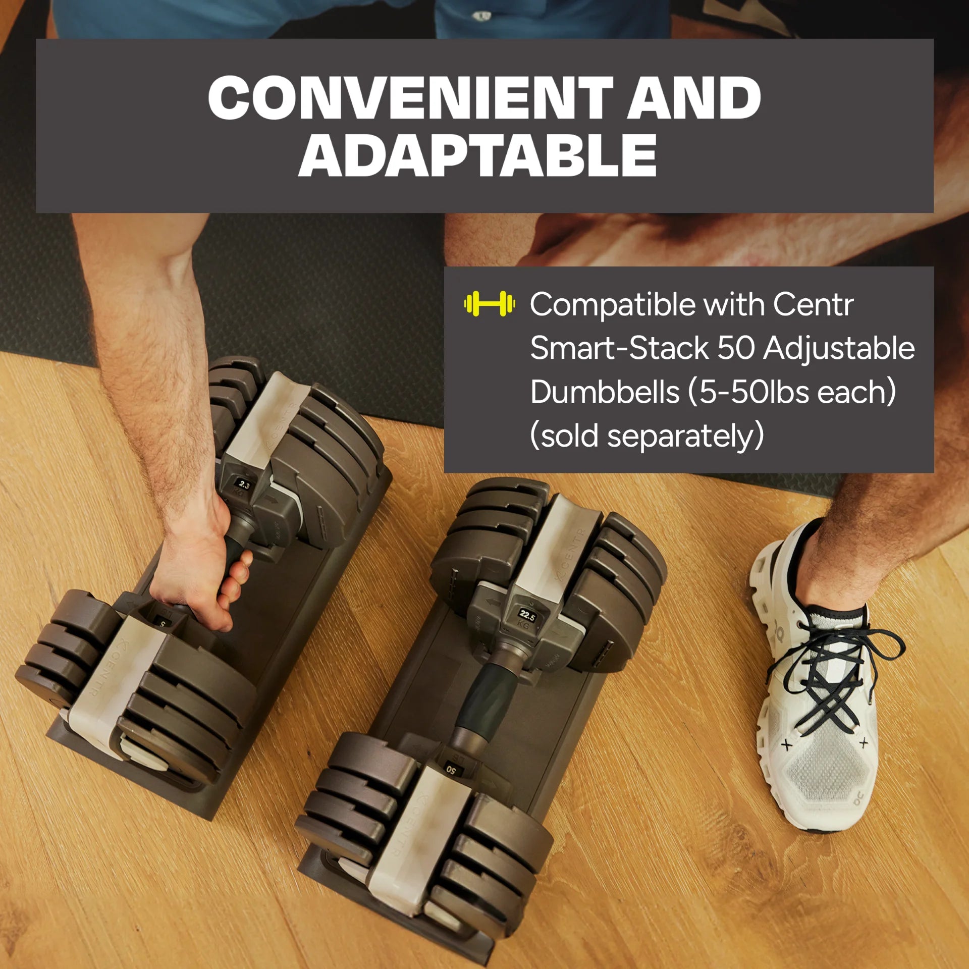 Centr By Chris Hemsworth Smart Stack Adjustable Dumbbell Stand with 3 Month Center Subscription